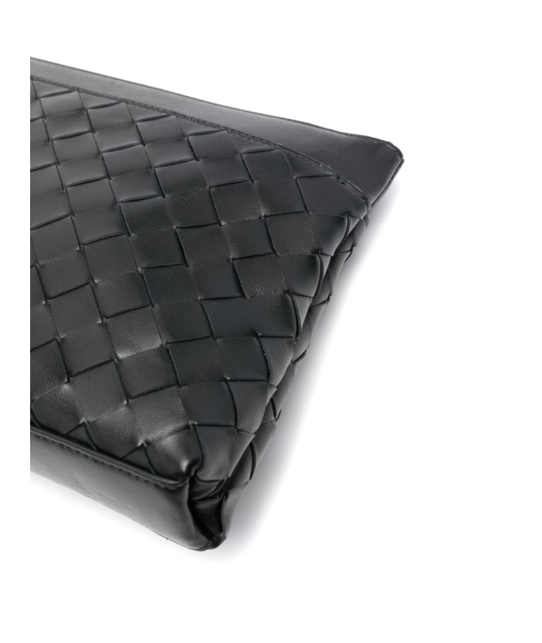 BOTTEGA VENETA Черная кожаная барсетка, фото 4