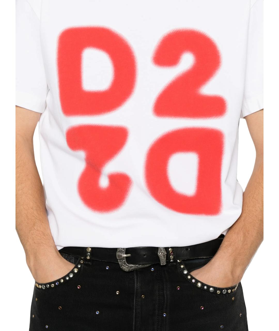 DSQUARED2 Белая хлопковая футболка, фото 4
