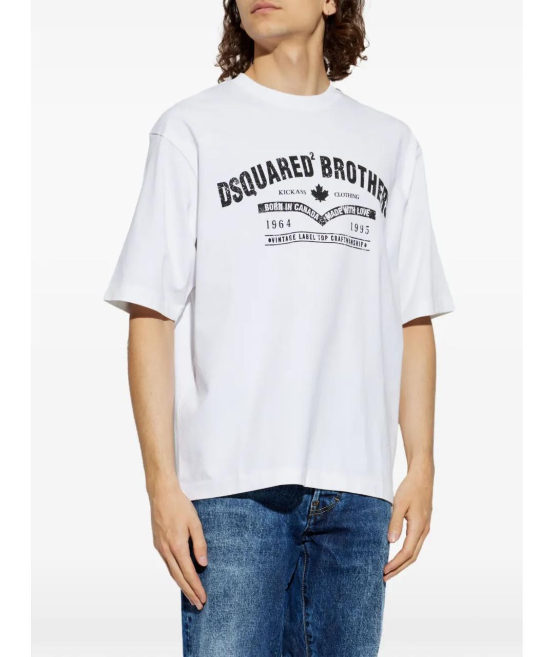 DSQUARED2 Белая хлопковая футболка, фото 2