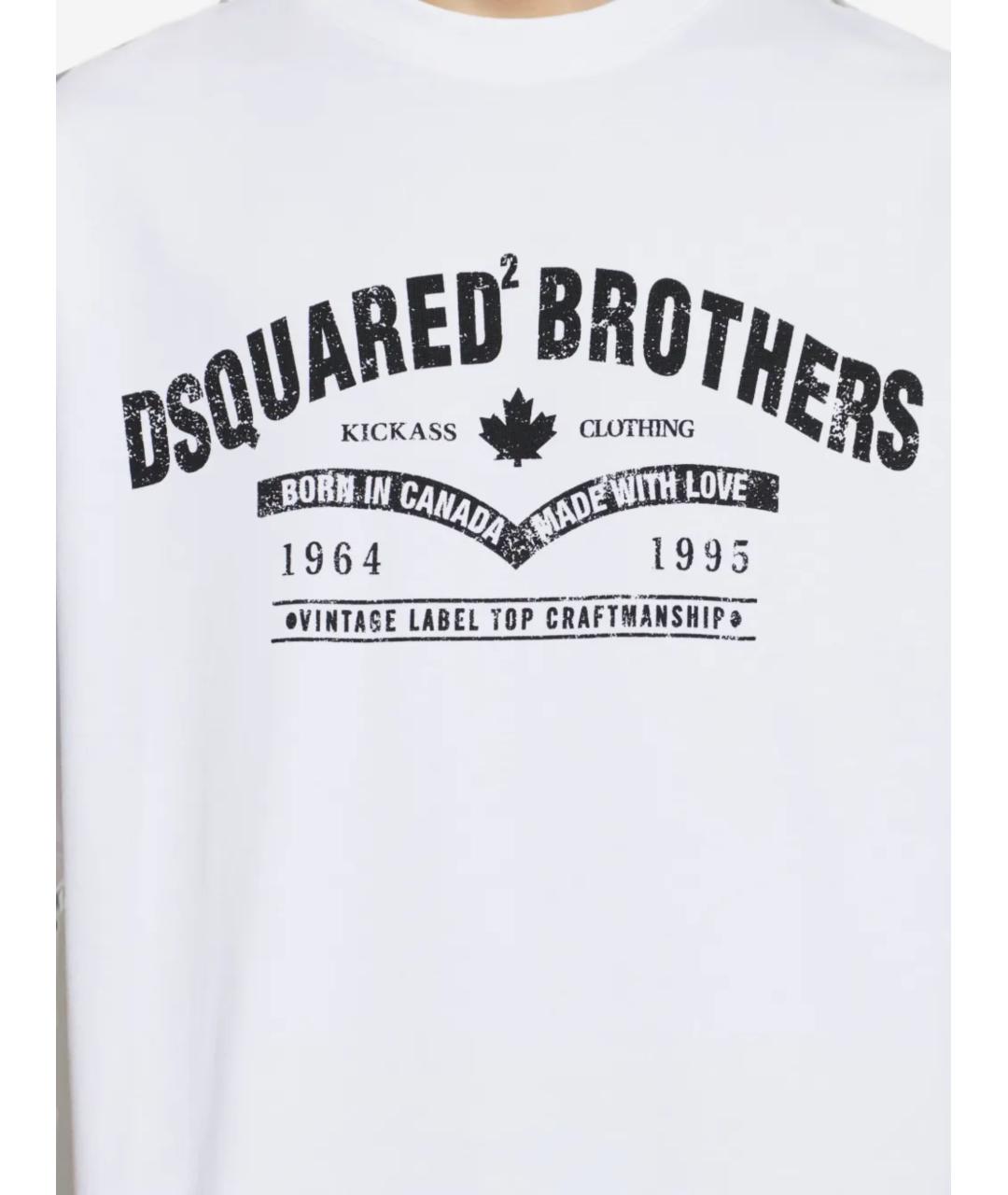 DSQUARED2 Белая хлопковая футболка, фото 4