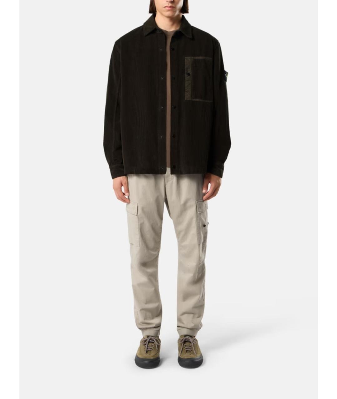 STONE ISLAND Коричневая хлопковая кэжуал рубашка, фото 2