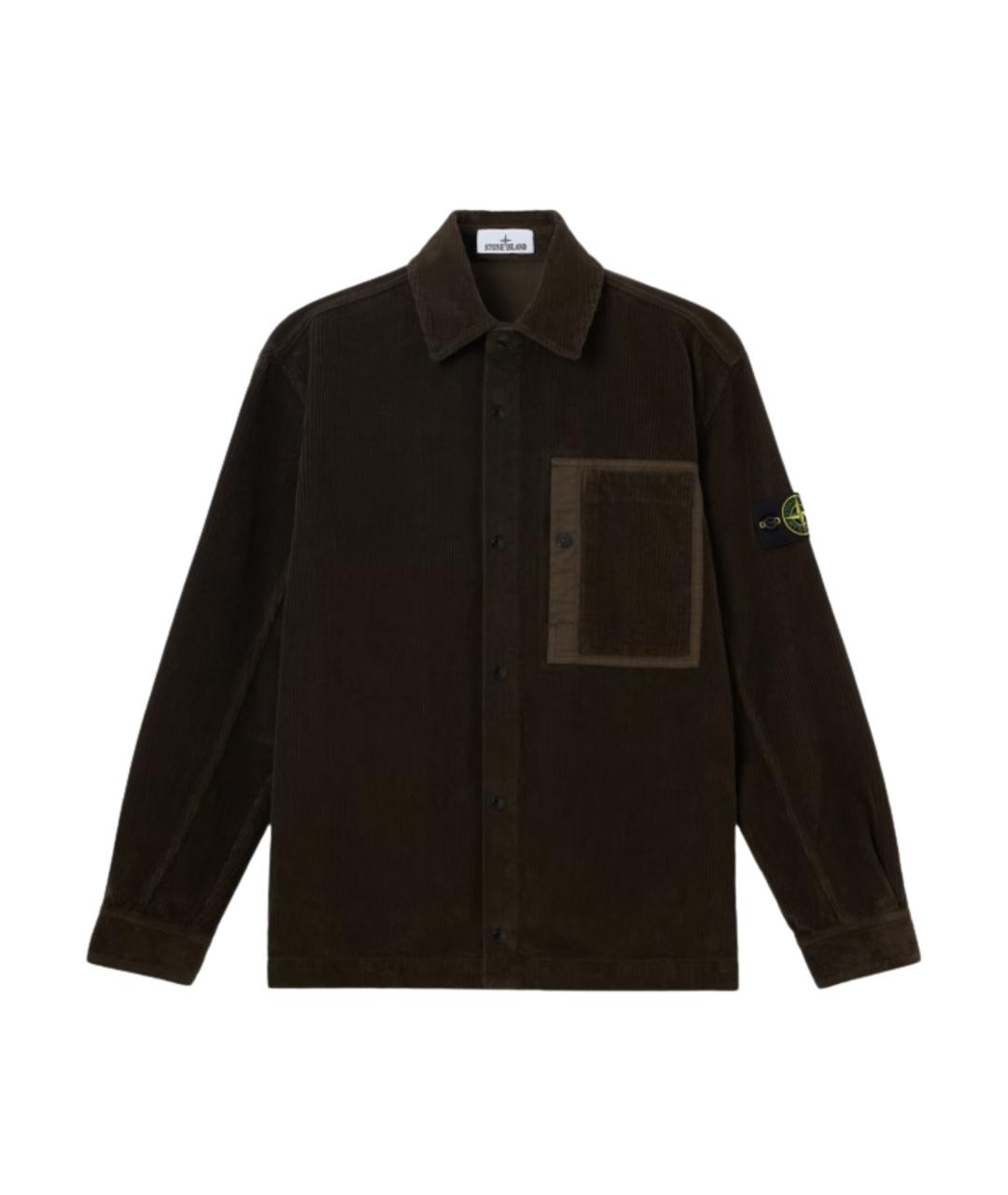 STONE ISLAND Коричневая хлопковая кэжуал рубашка, фото 5