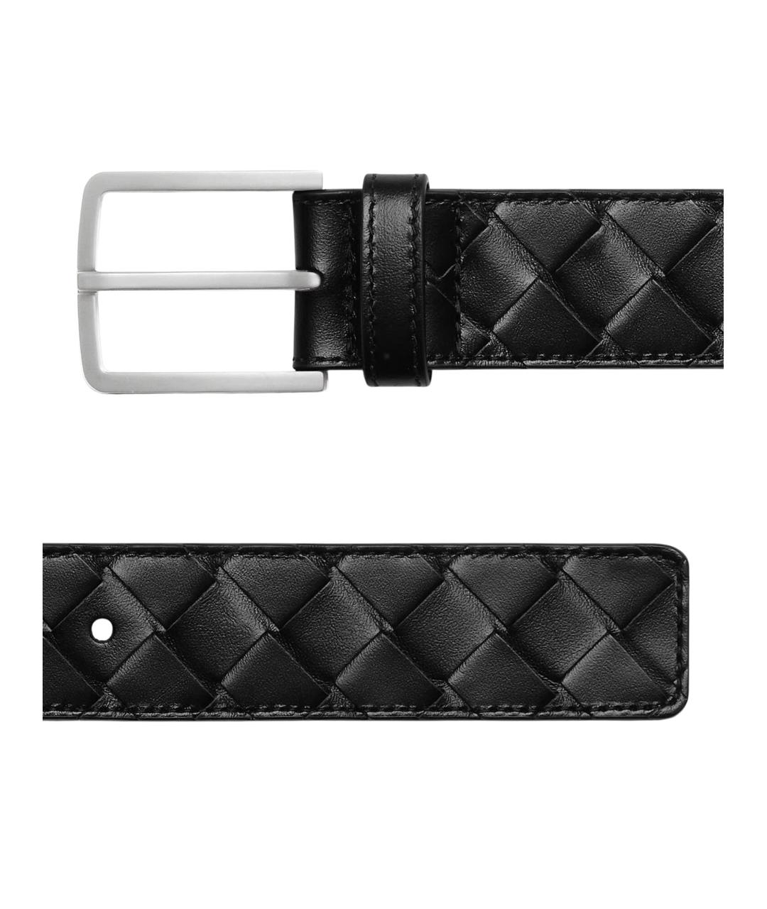 BOTTEGA VENETA Черный кожаный ремень, фото 2