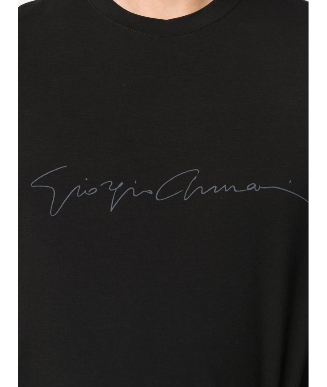 GIORGIO ARMANI Черная хлопко-полиэстеровая футболка, фото 4