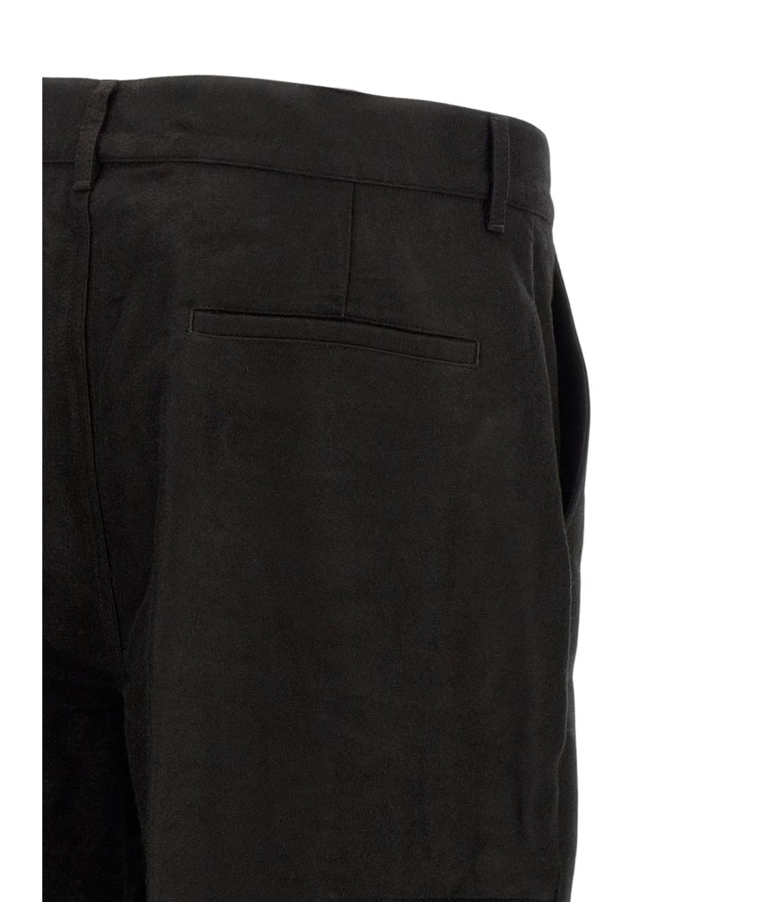 RICK OWENS Черные хлопковые повседневные брюки, фото 4