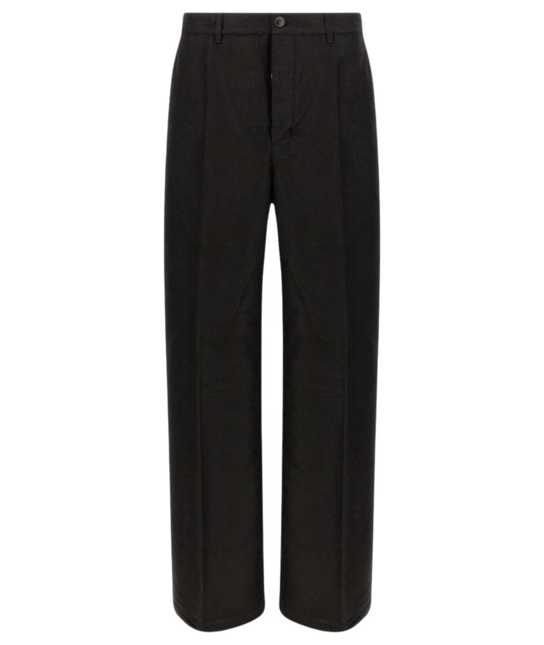 RICK OWENS Черные хлопковые повседневные брюки, фото 1