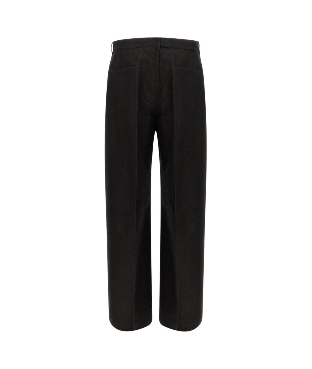 RICK OWENS Черные хлопковые повседневные брюки, фото 2