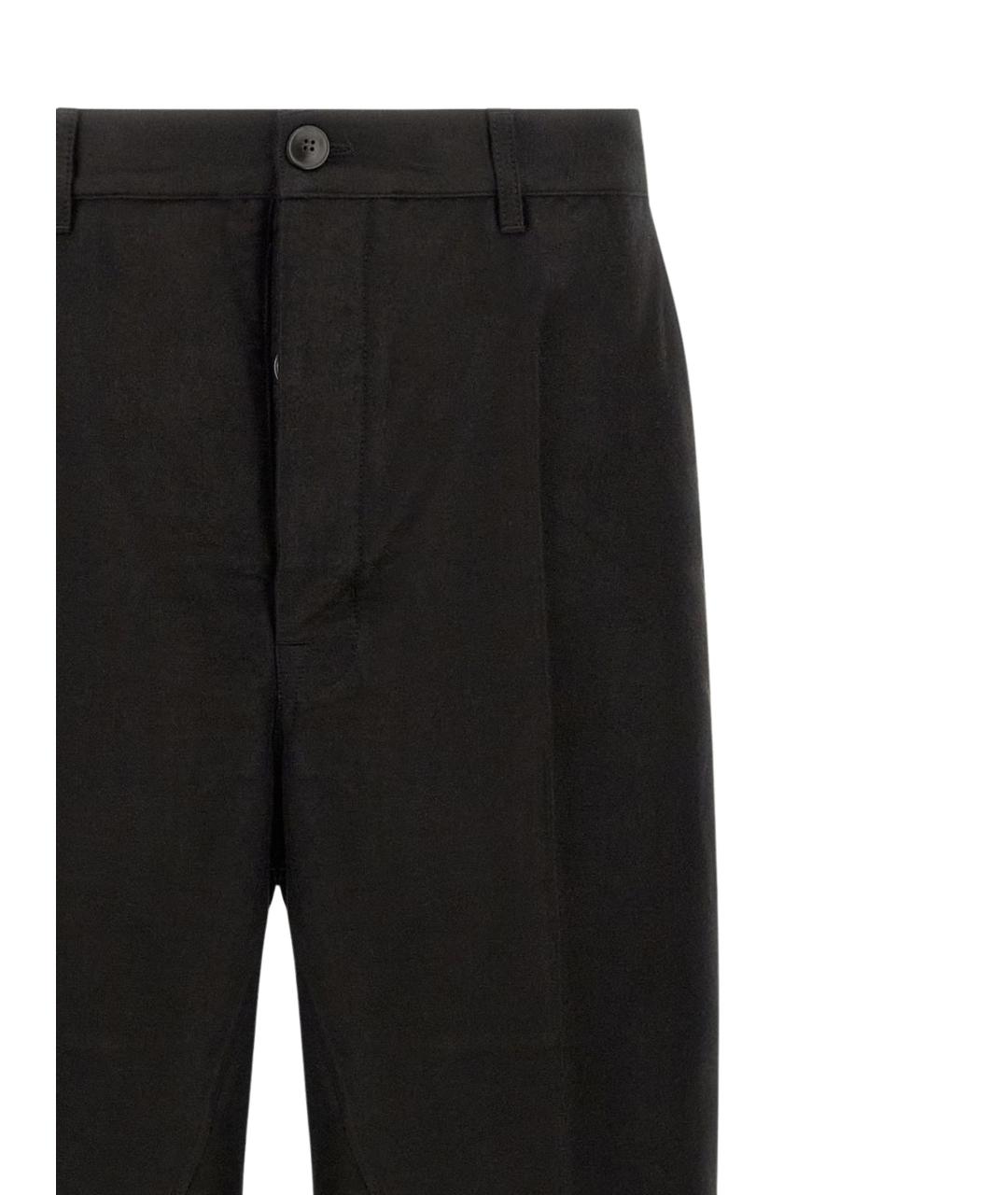 RICK OWENS Черные хлопковые повседневные брюки, фото 3