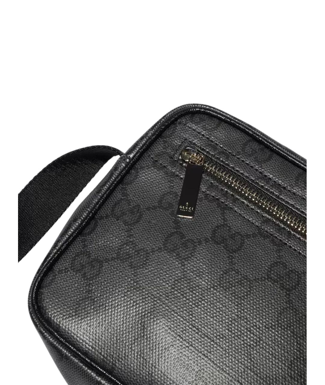 GUCCI Черная сумка на плечо из канвы, фото 4