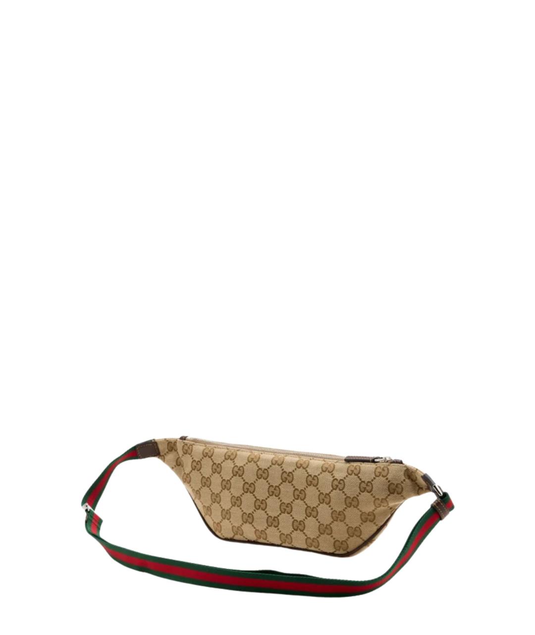 GUCCI Бежевая поясная сумка из канвы, фото 2