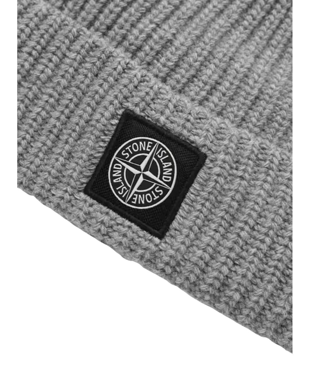 STONE ISLAND Серая шерстяная шапка, фото 2