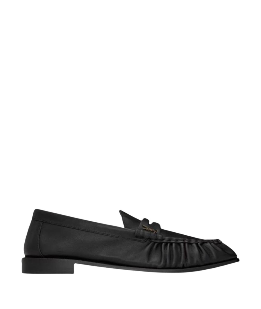 SAINT LAURENT Черные кожаные лоферы, фото 1