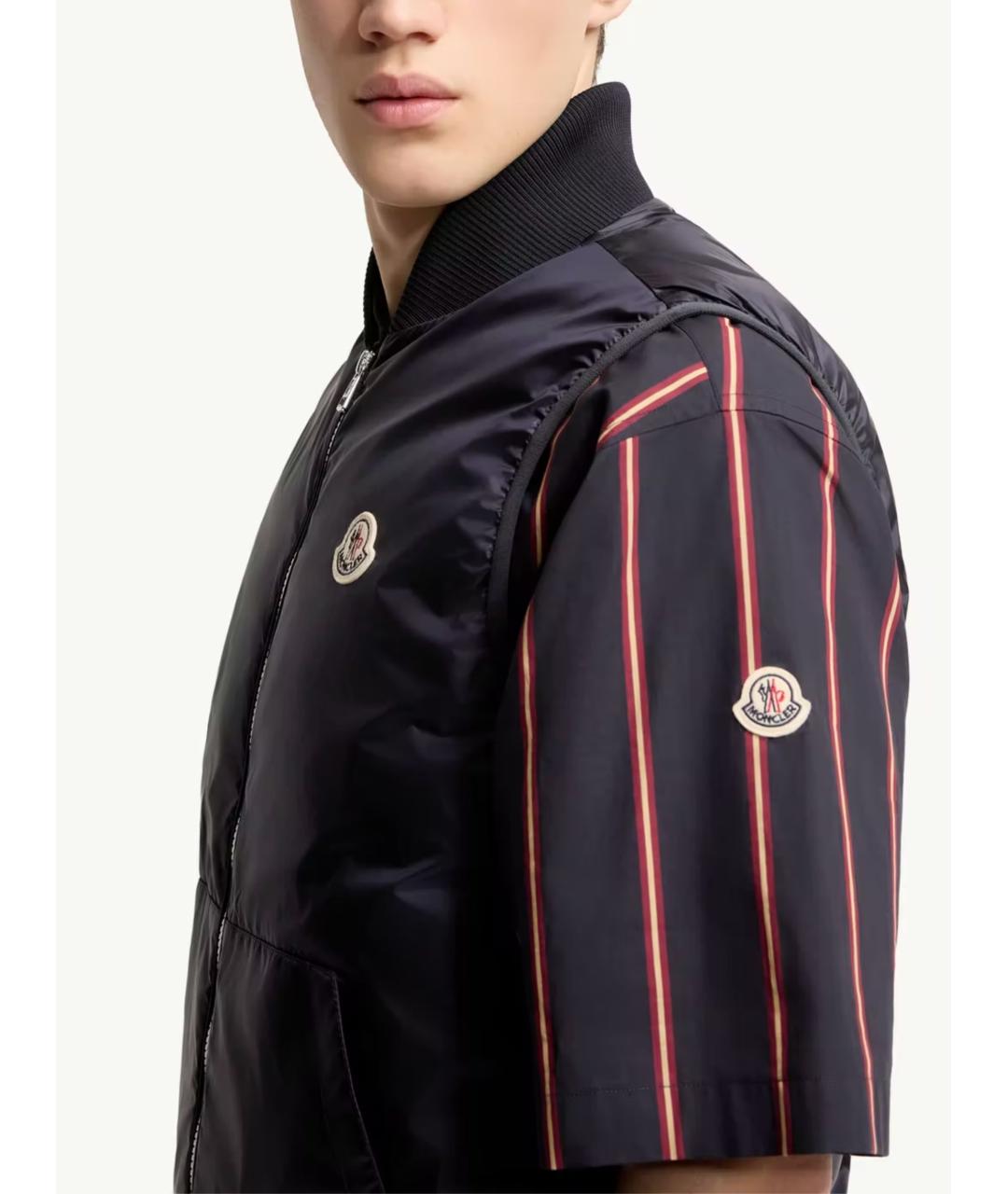 MONCLER Темно-синий синтетический пуховик, фото 5