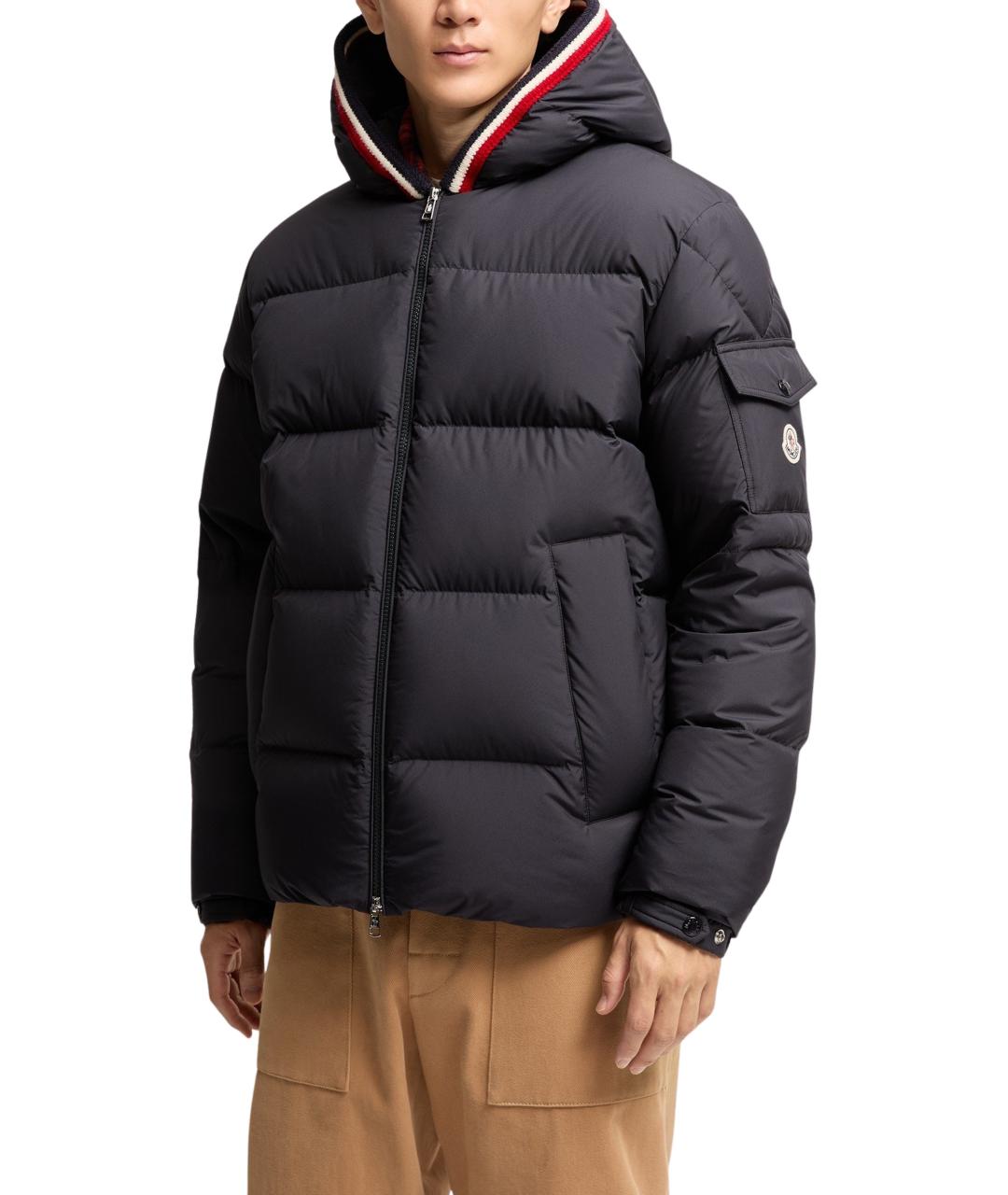 MONCLER Темно-синий полиэстеровый пуховик, фото 2