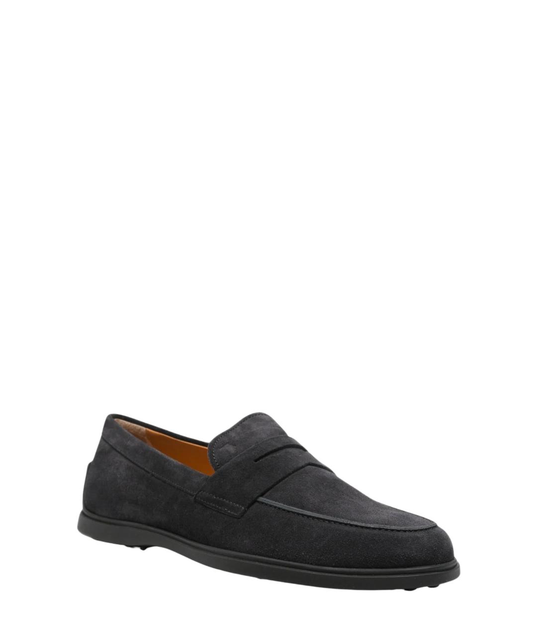 TOD'S Антрацитовые замшевые лоферы, фото 2