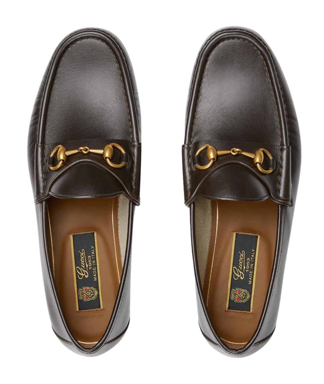GUCCI Коричневые кожаные лоферы, фото 5