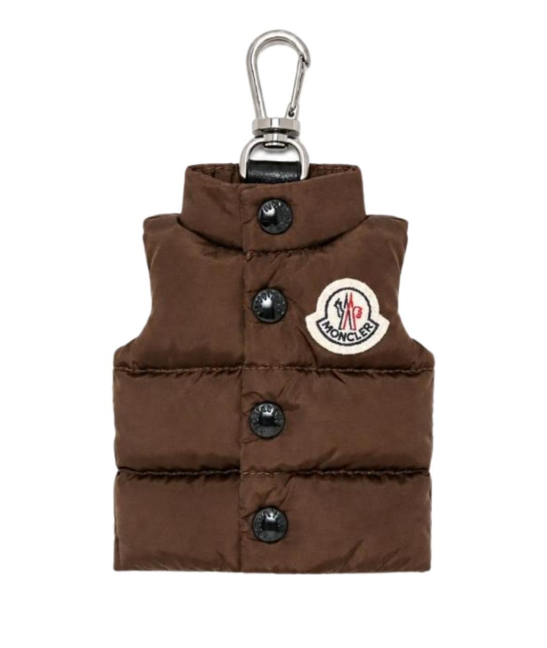 MONCLER Коричневый брелок, фото 1