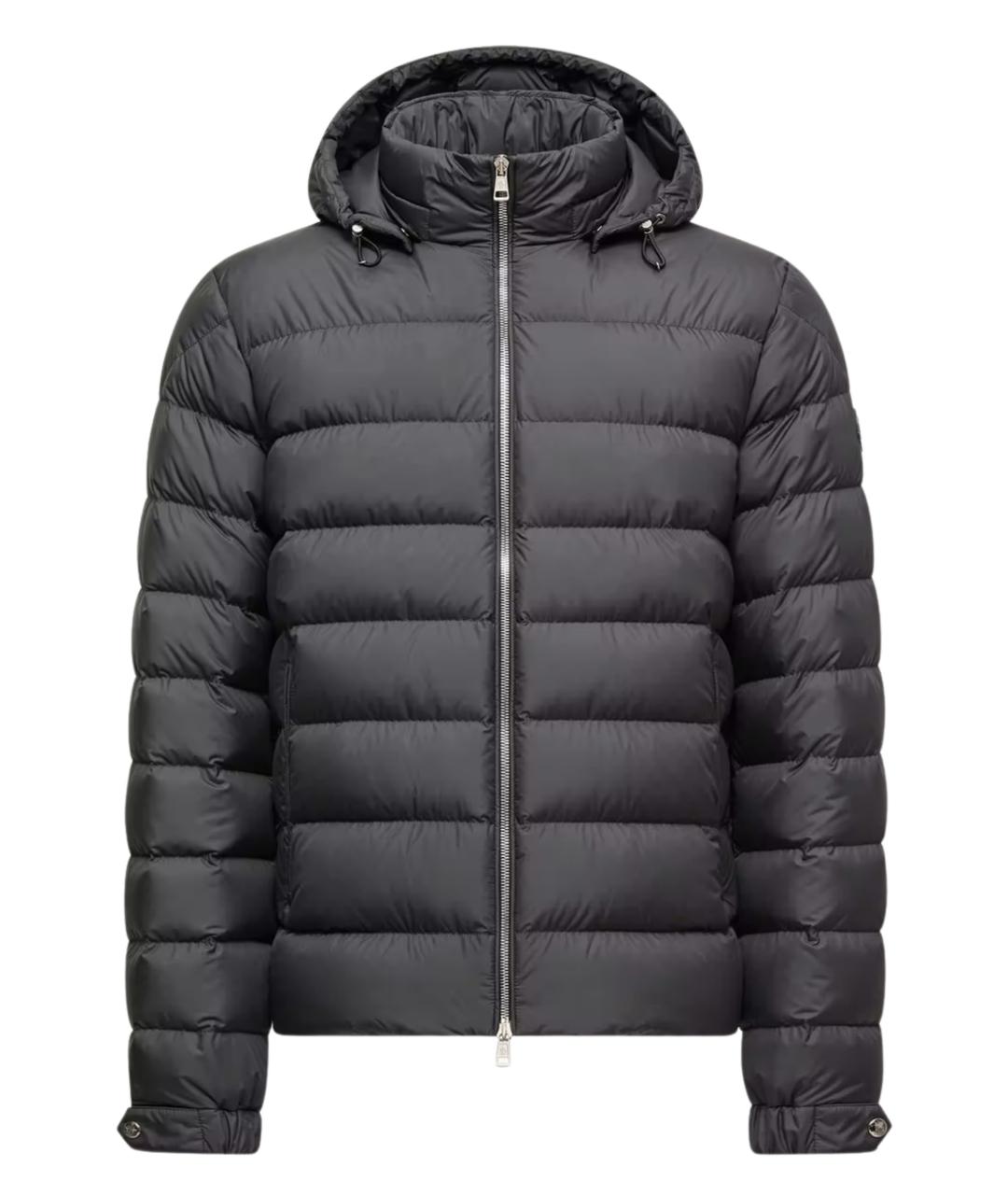 MONCLER Черный полиэстеровый пуховик, фото 1