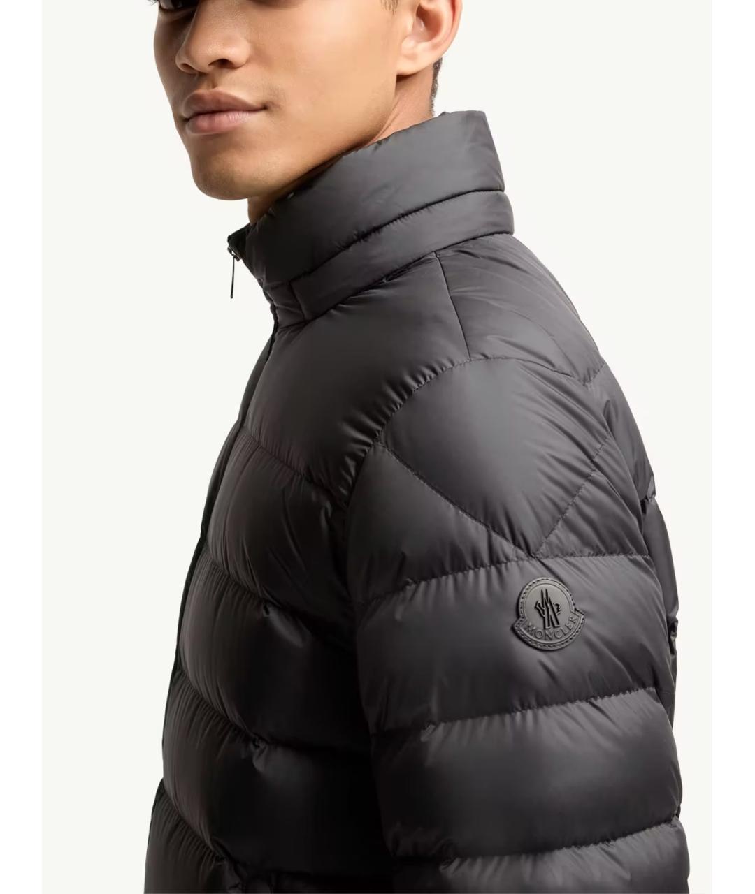 MONCLER Черный полиэстеровый пуховик, фото 4