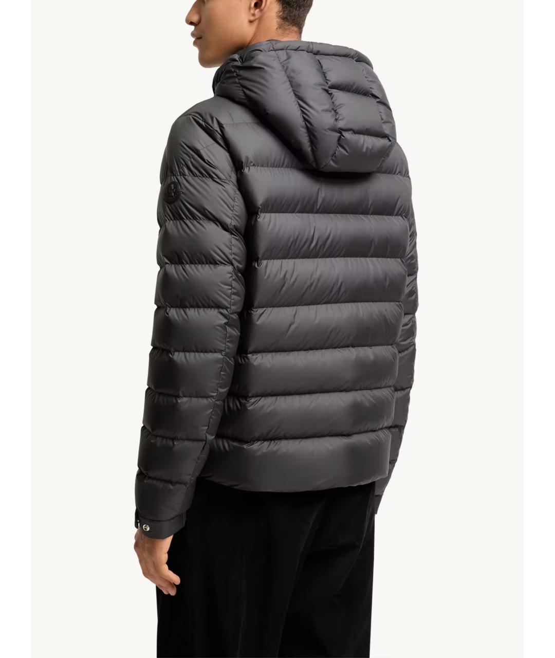 MONCLER Черный полиэстеровый пуховик, фото 3