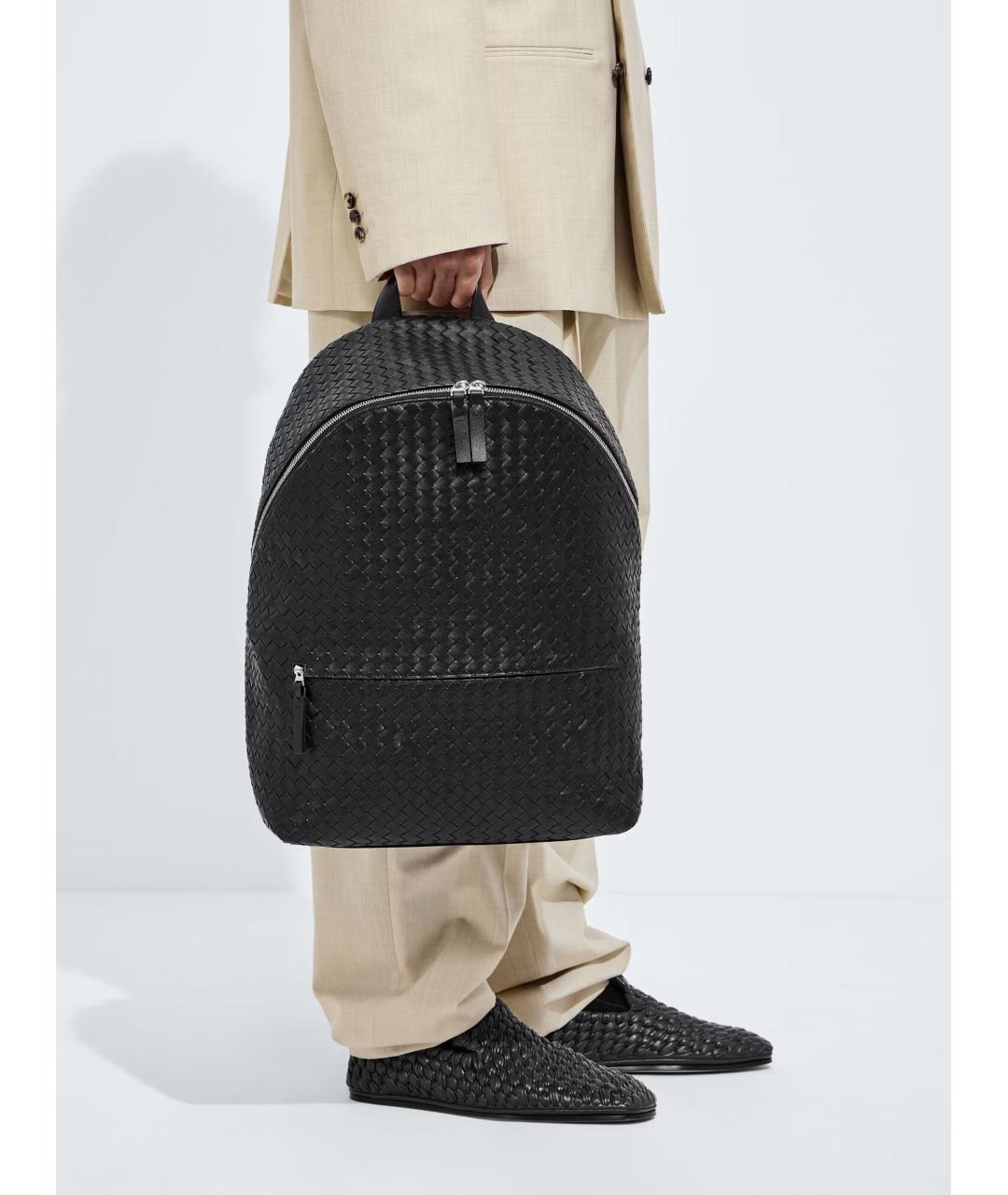 BOTTEGA VENETA Черный кожаный рюкзак, фото 5