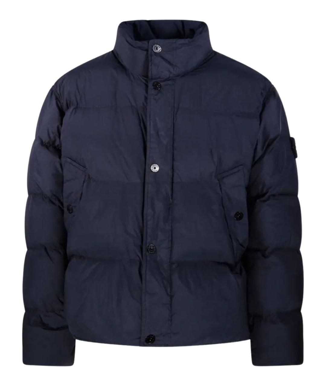 STONE ISLAND Синий полиамидовый пуховик, фото 1