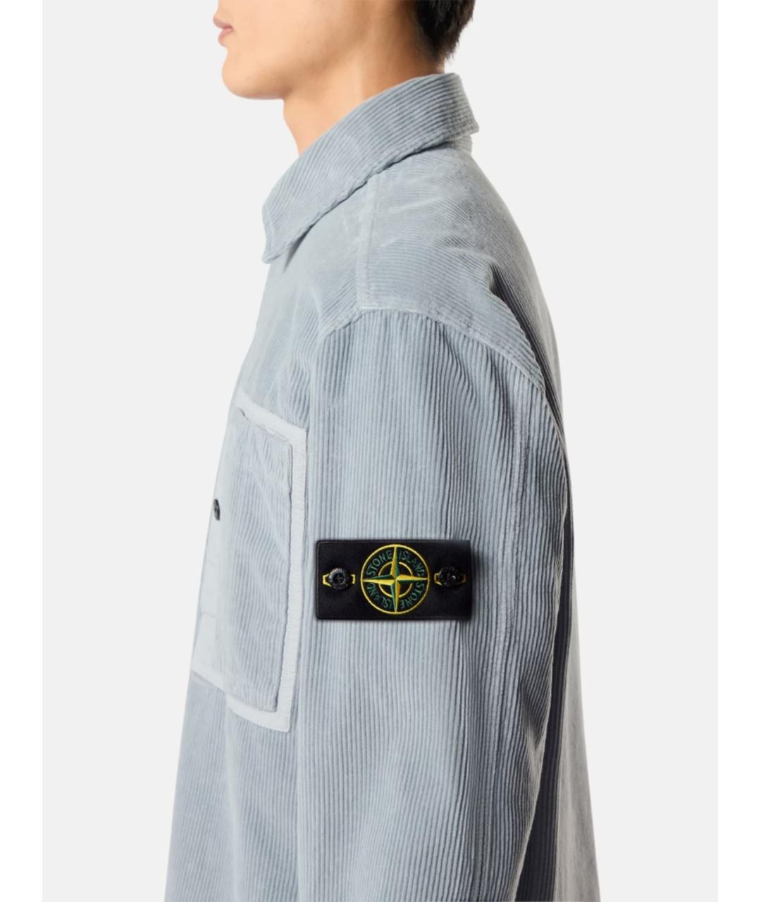 STONE ISLAND Серая хлопковая кэжуал рубашка, фото 4