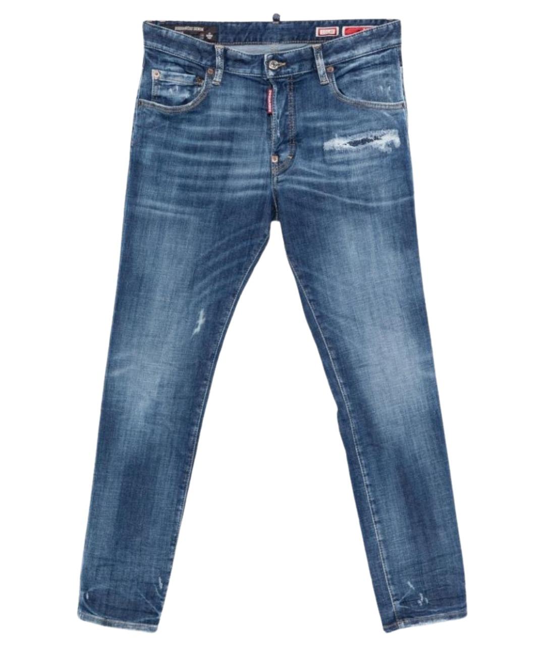 DSQUARED2 Синие хлопковые прямые джинсы, фото 1