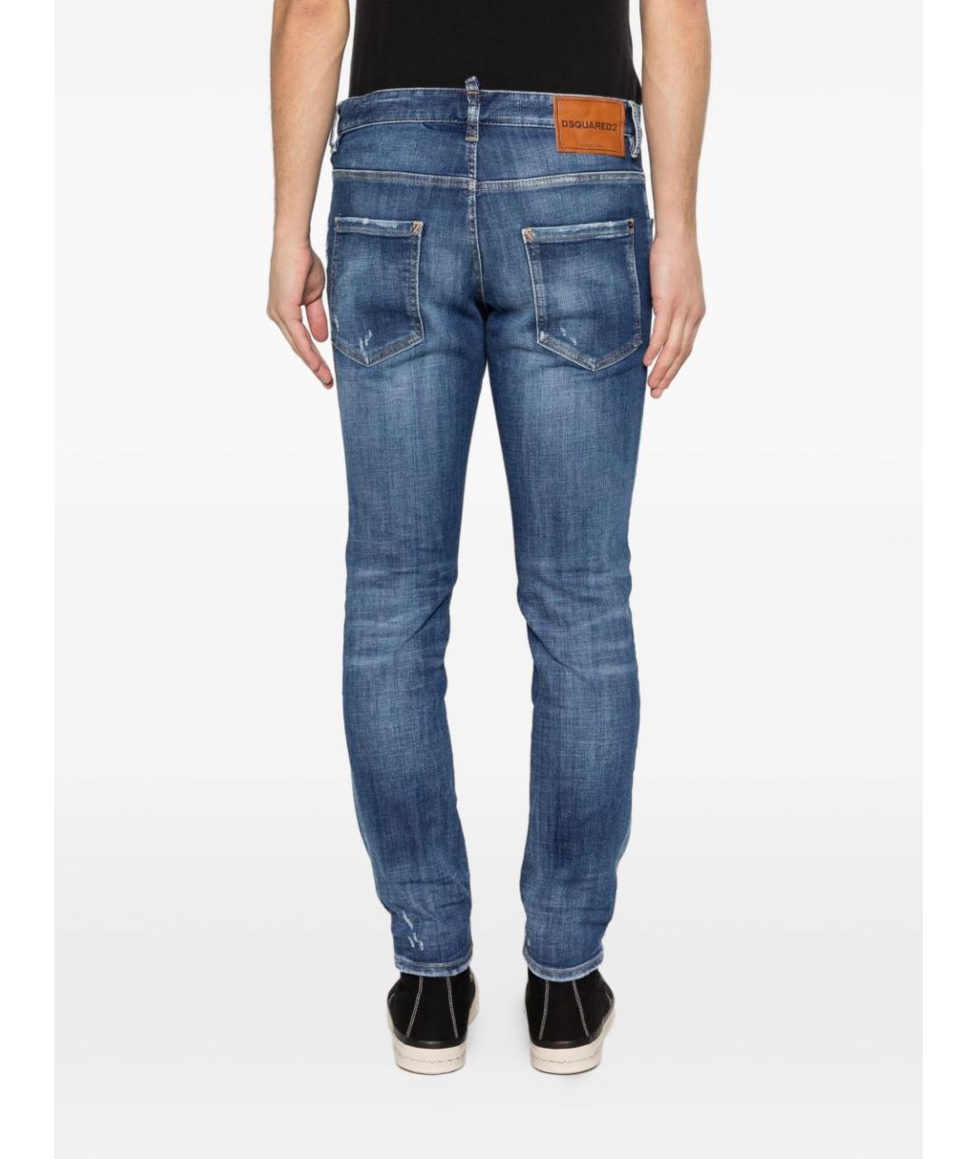 DSQUARED2 Синие хлопковые прямые джинсы, фото 3