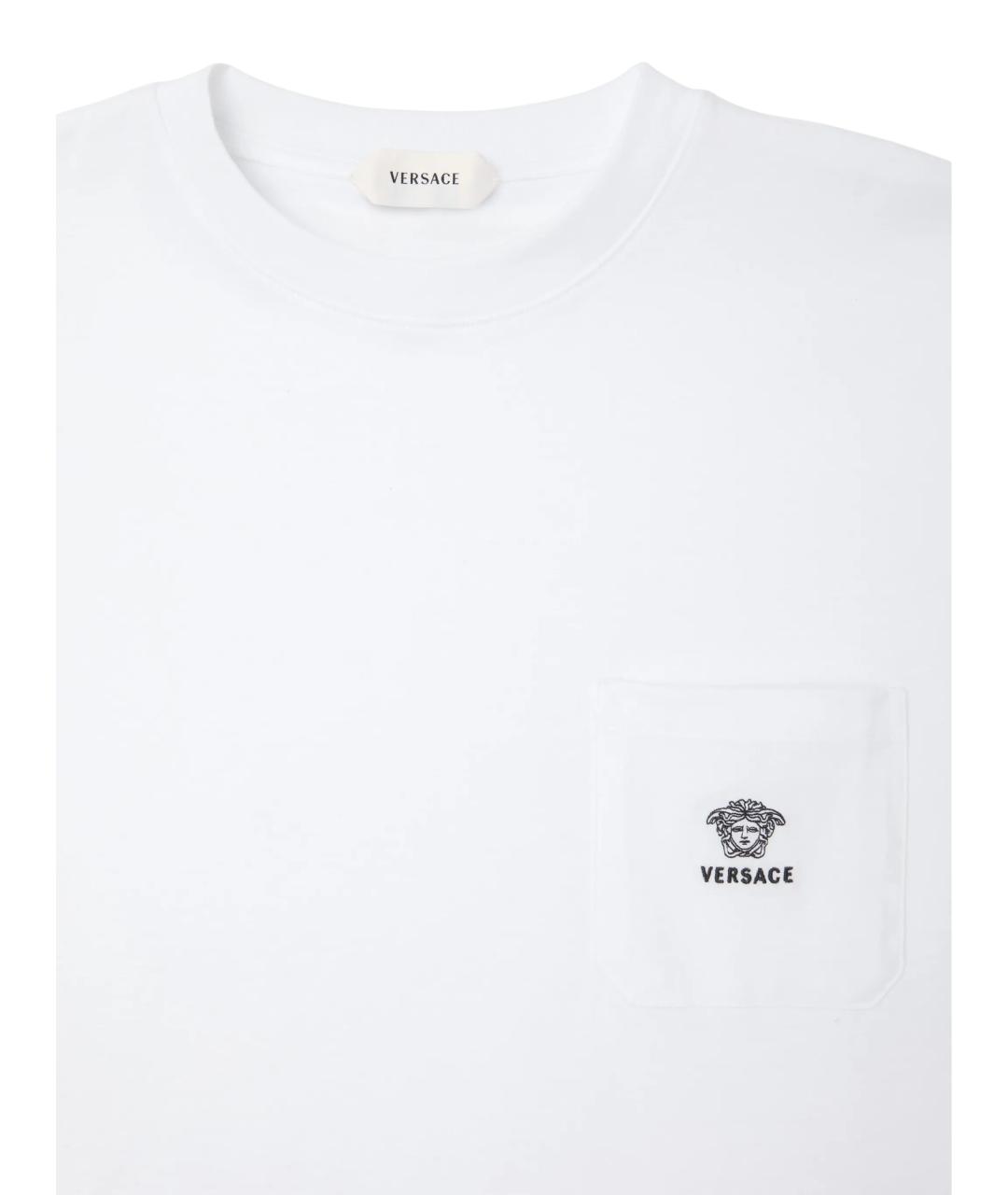 VERSACE Белая хлопковая футболка, фото 3