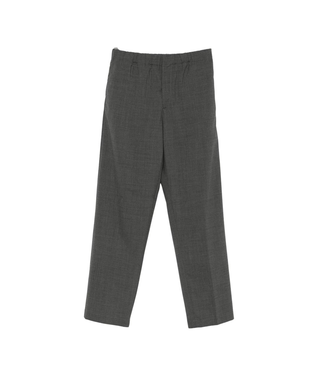 LARDINI Серые шерстяные повседневные брюки, фото 1