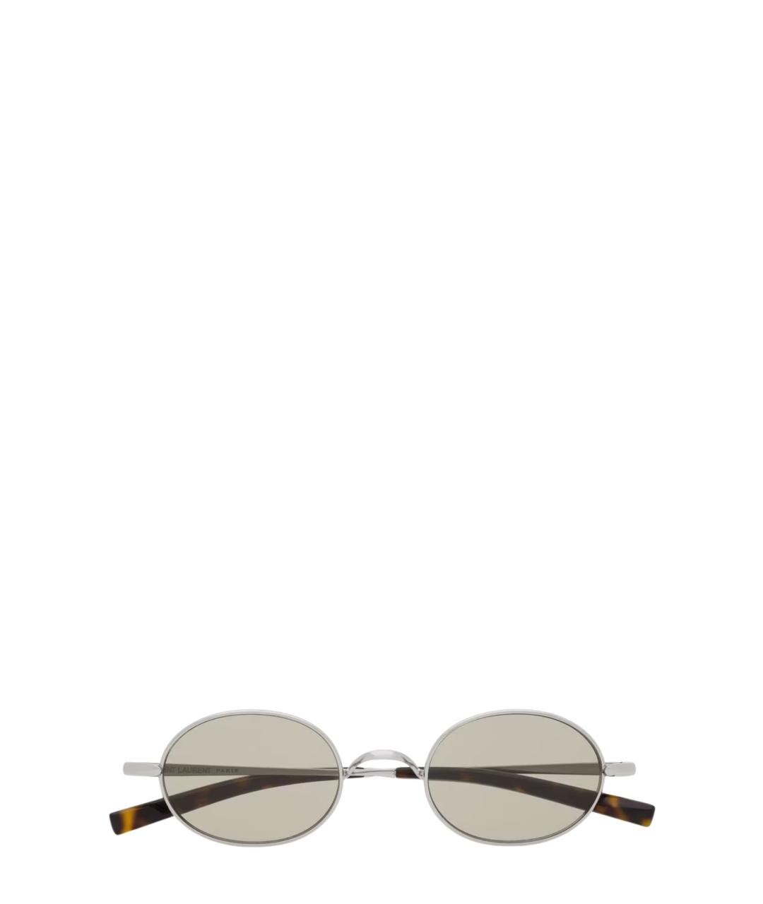SAINT LAURENT Серебряные металлические солнцезащитные очки, фото 1