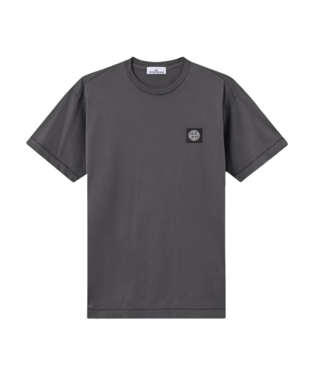 STONE ISLAND Серая хлопковая футболка, фото 4