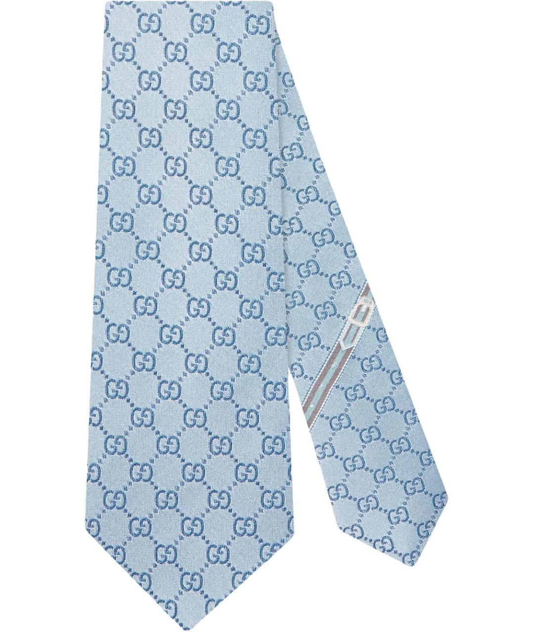 GUCCI Голубой шелковый галстук, фото 3