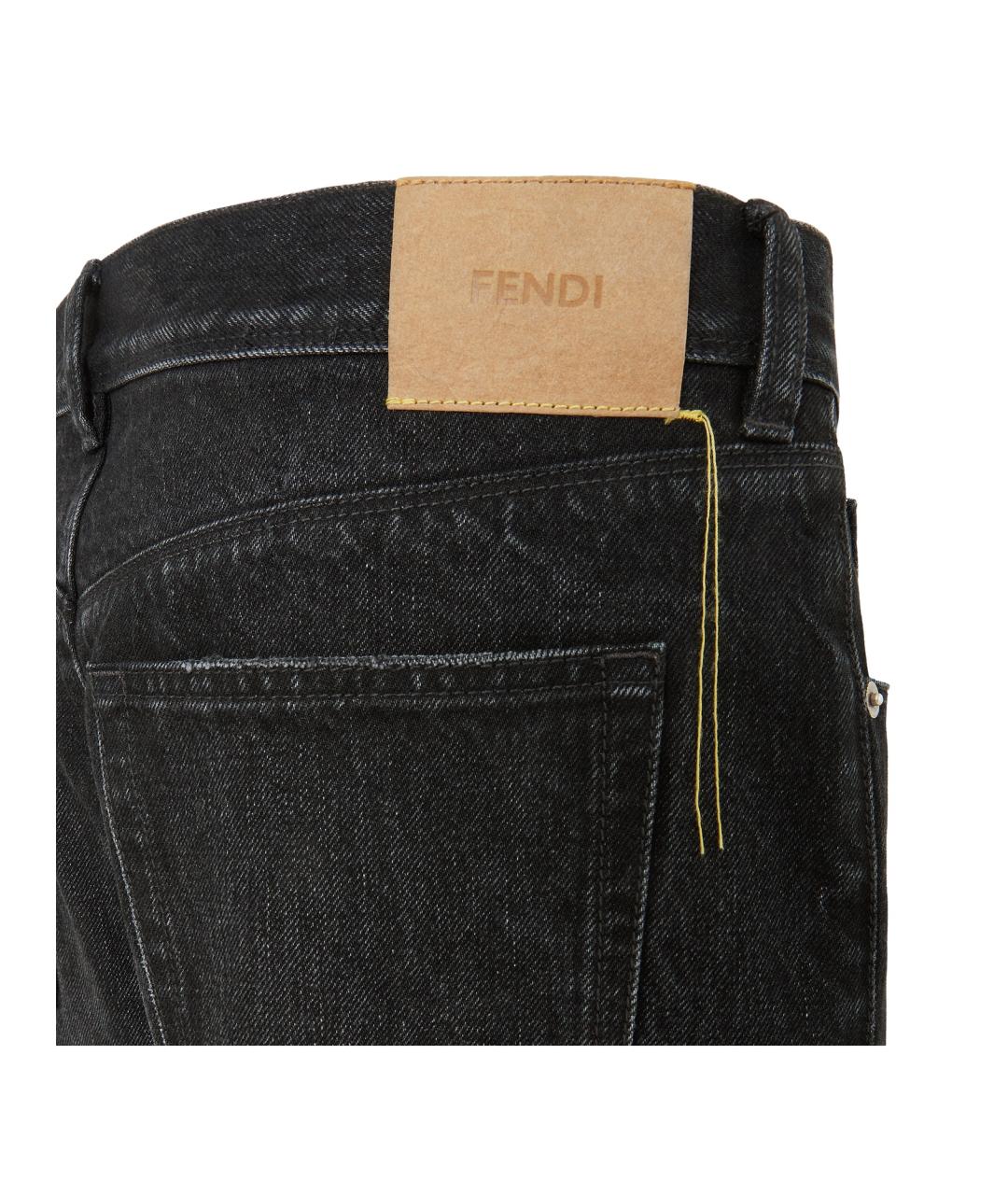 FENDI Черные хлопковые джинсы, фото 3