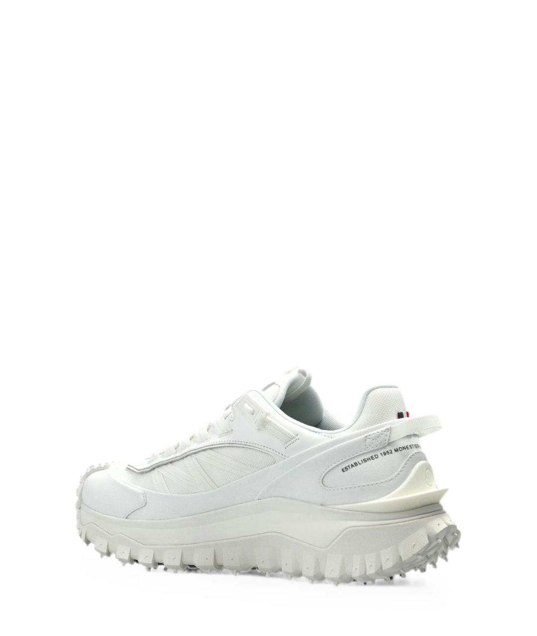 MONCLER Белые синтетические низкие кроссовки / кеды, фото 4
