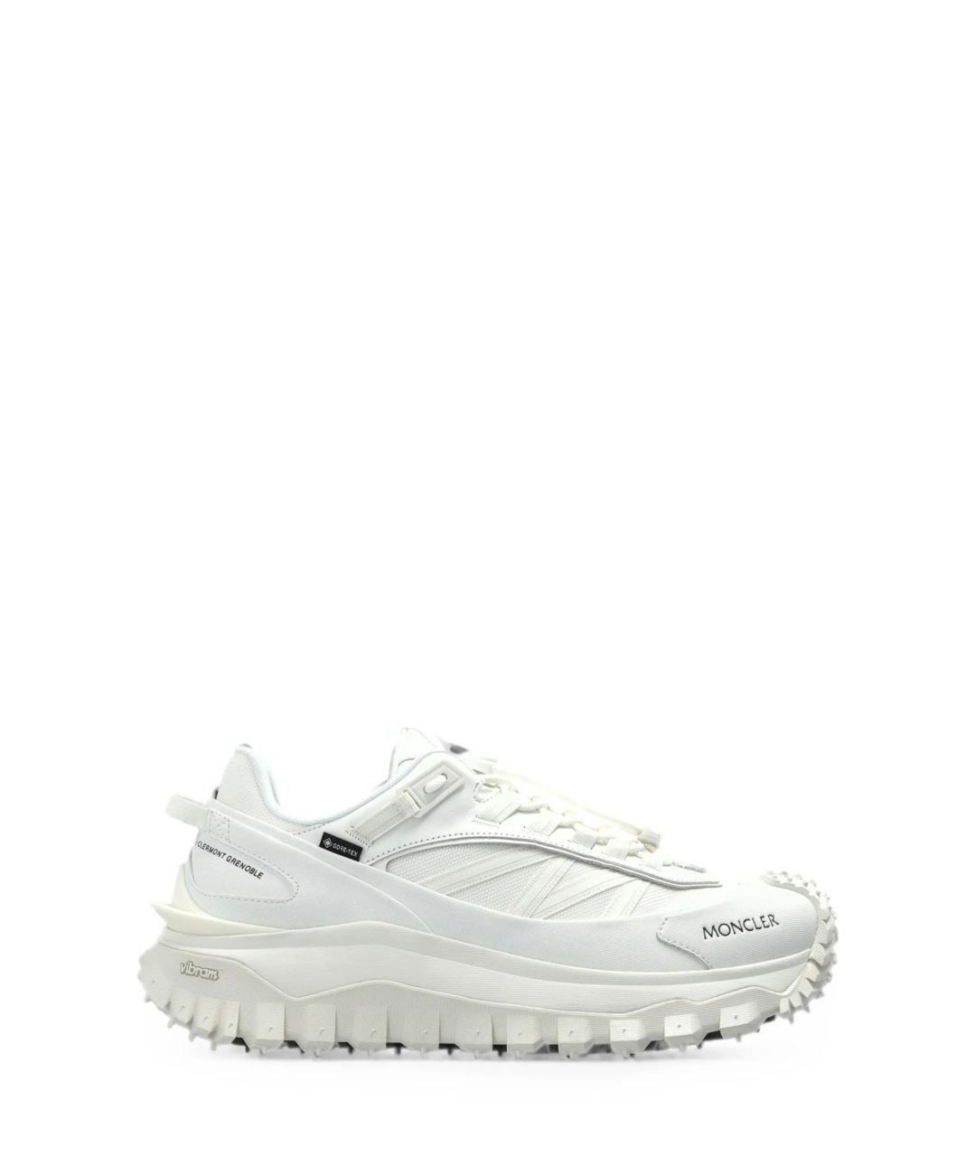 MONCLER Белые синтетические низкие кроссовки / кеды, фото 5