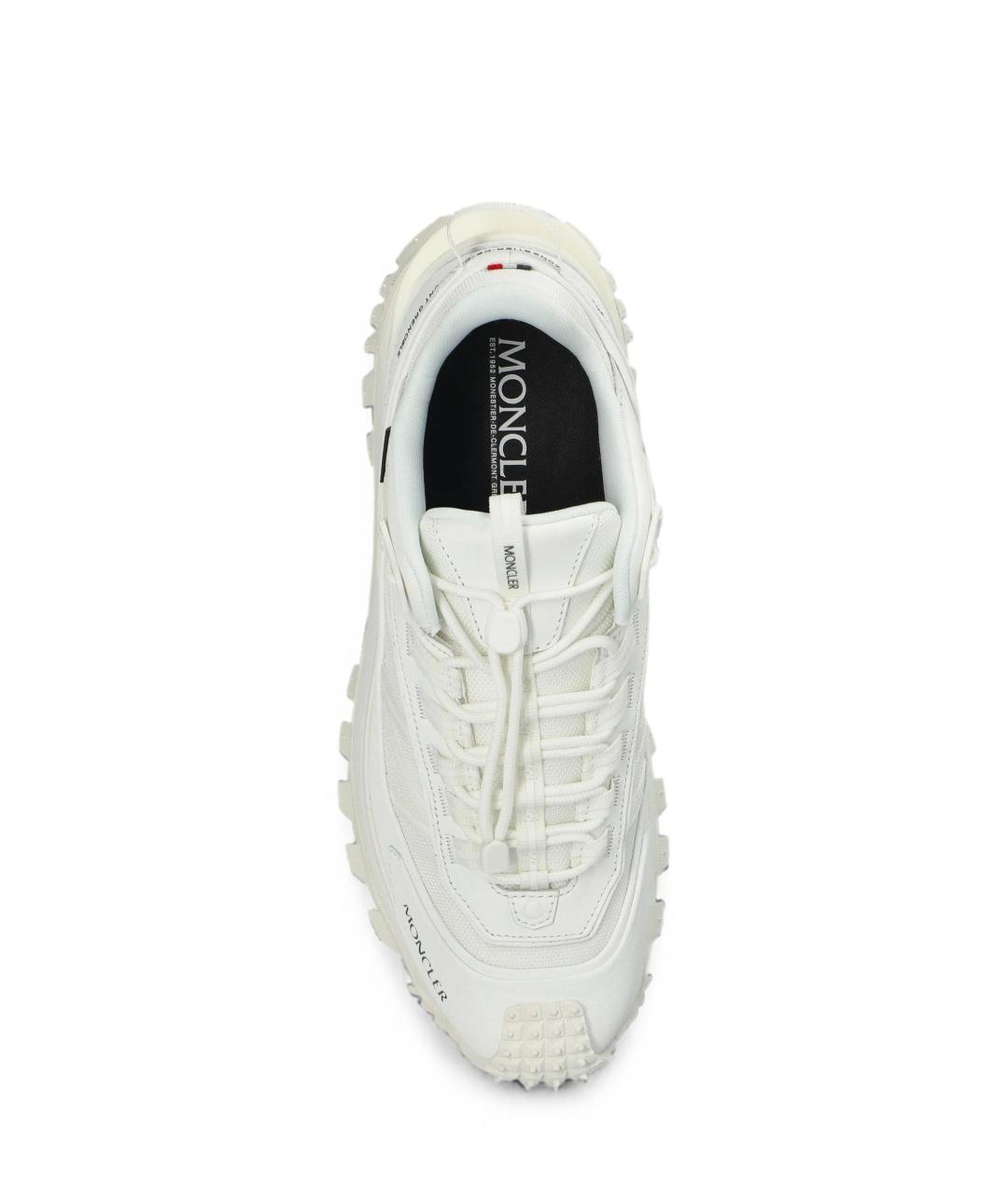 MONCLER Белые синтетические низкие кроссовки / кеды, фото 3
