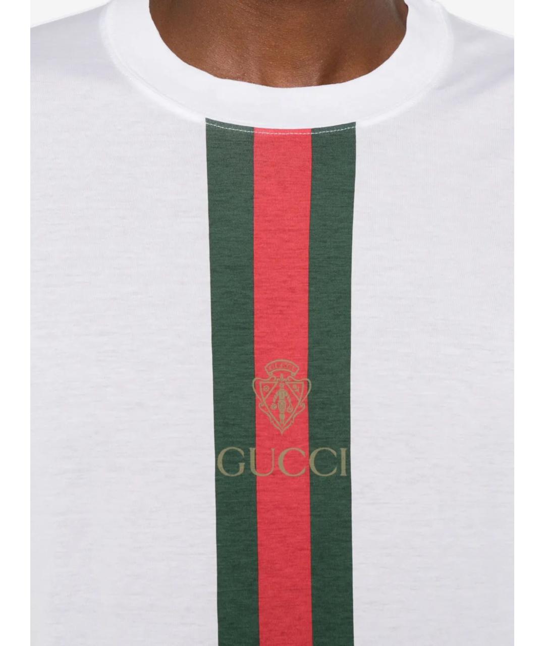 GUCCI Белая хлопковая футболка, фото 2