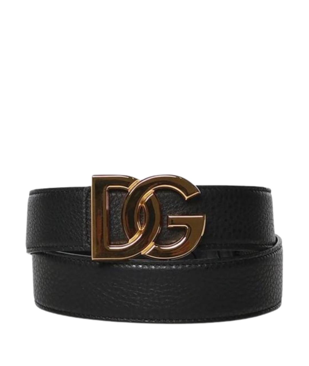 DOLCE&GABBANA Черный кожаный ремень, фото 1
