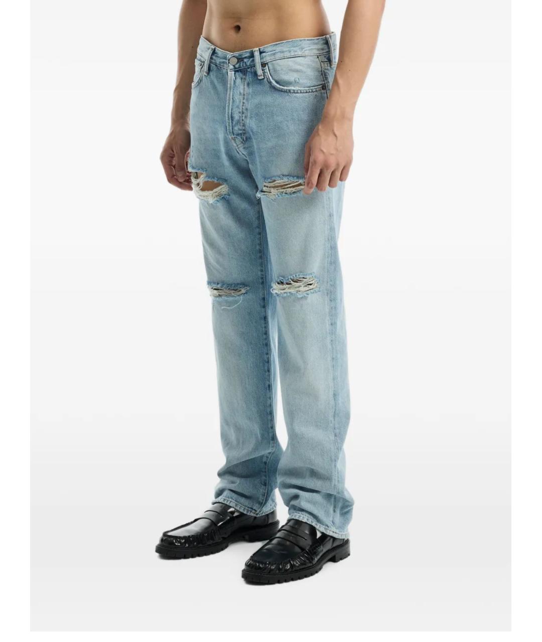 ACNE STUDIOS Голубые хлопковые джинсы, фото 3