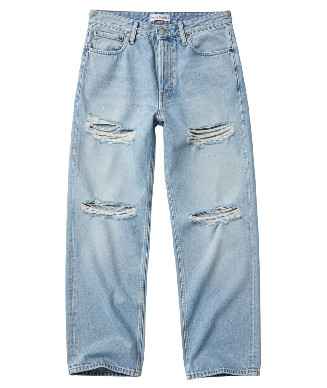 ACNE STUDIOS Голубые хлопковые джинсы, фото 1