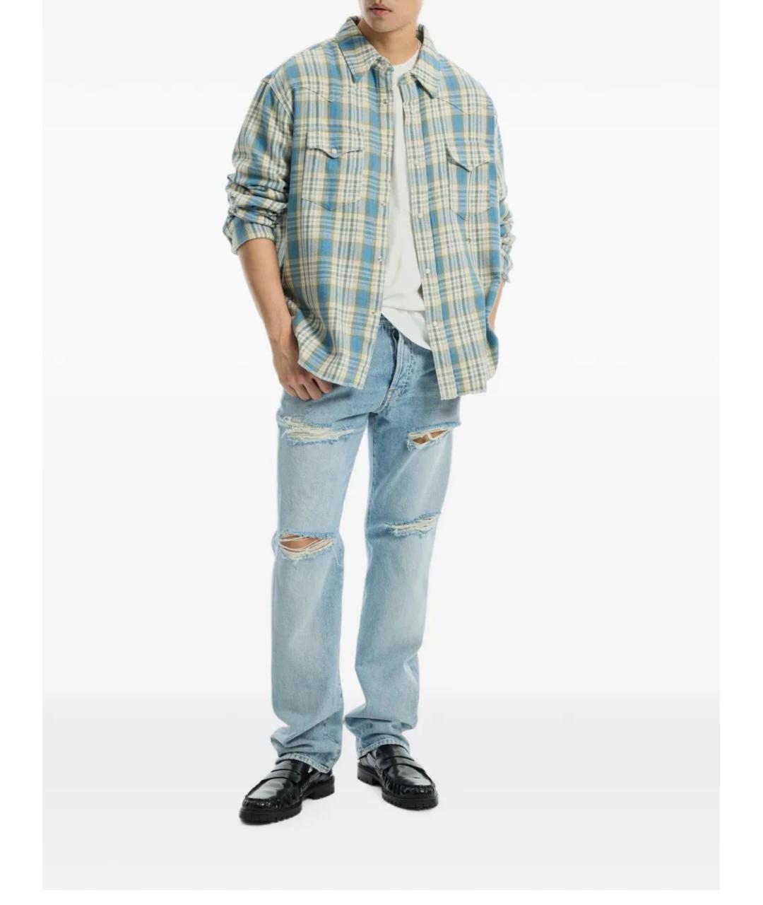 ACNE STUDIOS Голубые хлопковые джинсы, фото 2