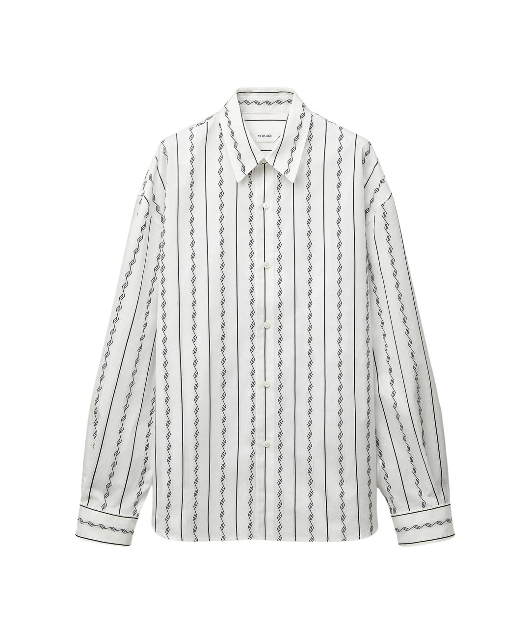VERSACE Белая хлопко-шелковая кэжуал рубашка, фото 4