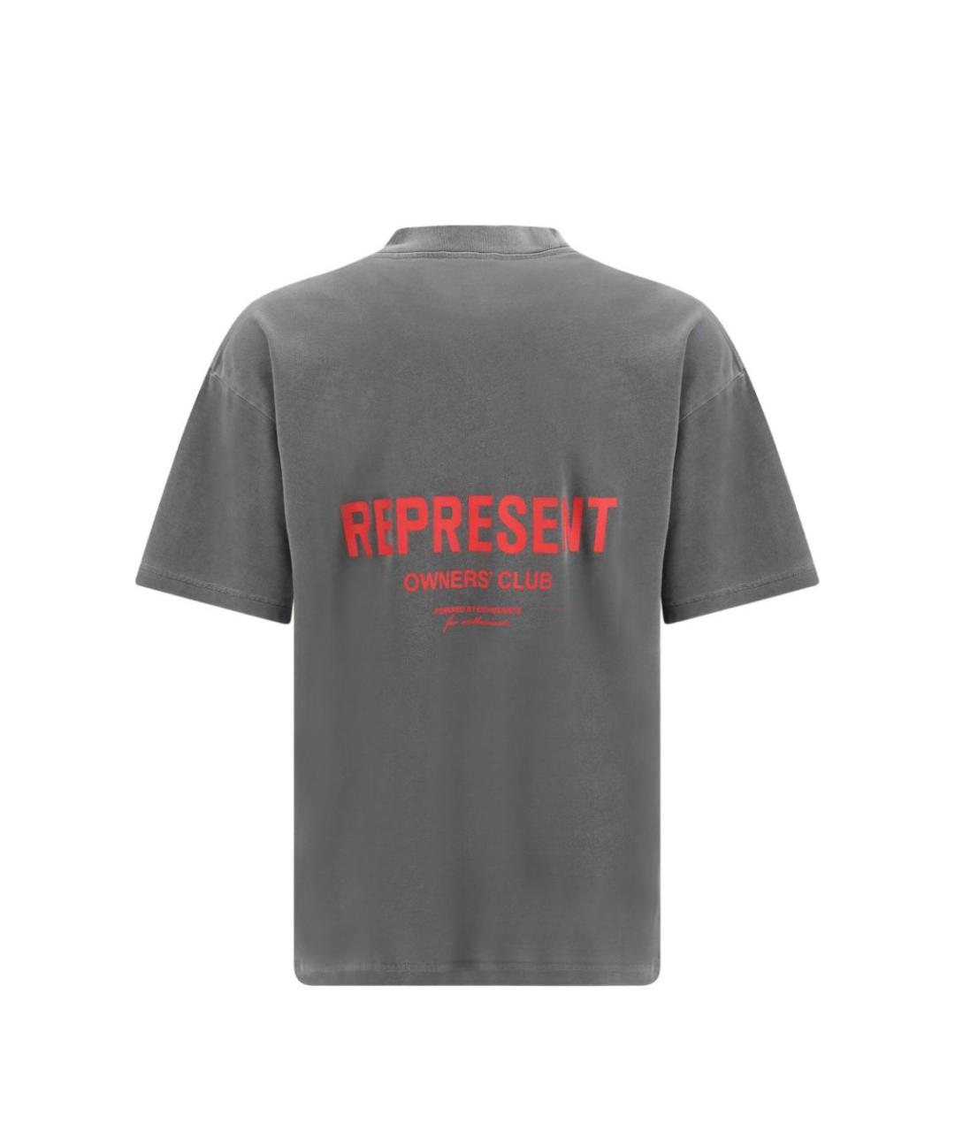 REPRESENT Серая хлопковая футболка, фото 2