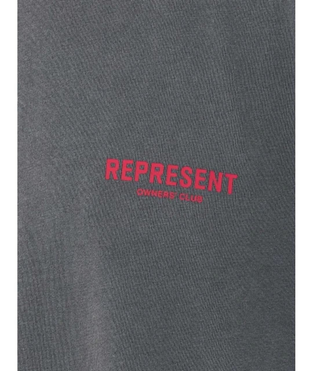 REPRESENT Серая хлопковая футболка, фото 3