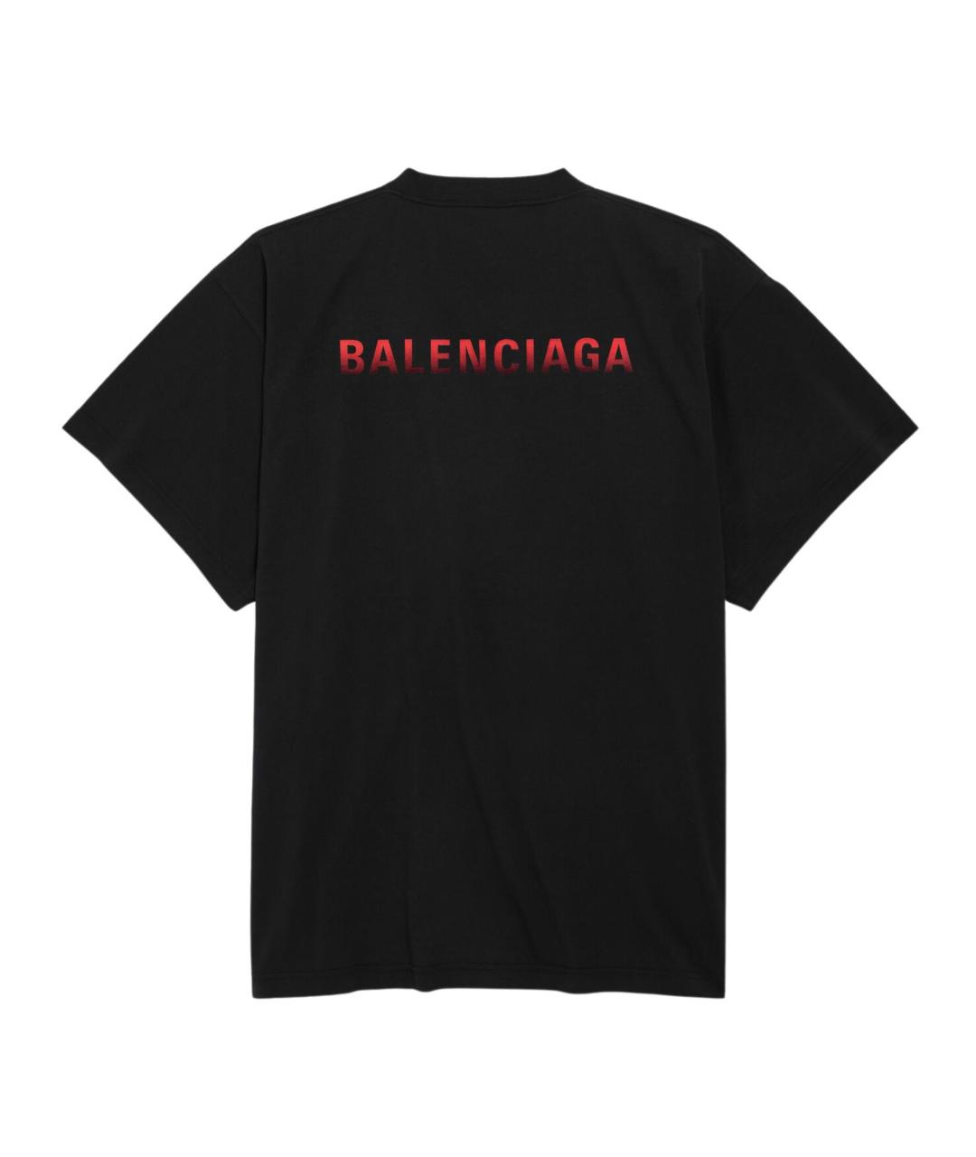 BALENCIAGA Черная хлопковая футболка, фото 2