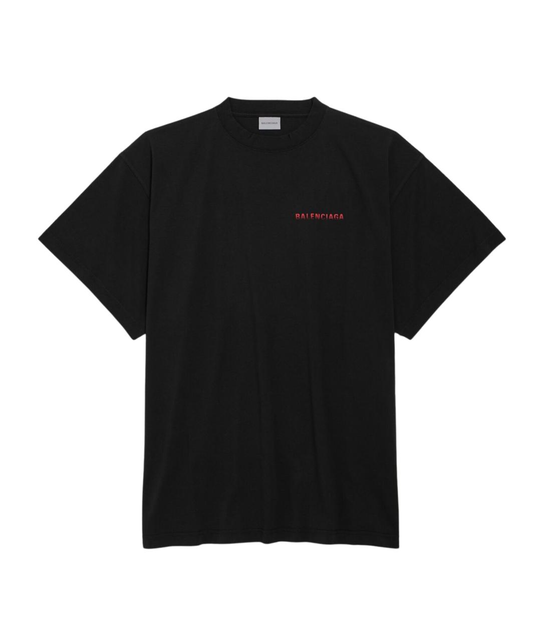 BALENCIAGA Черная хлопковая футболка, фото 1