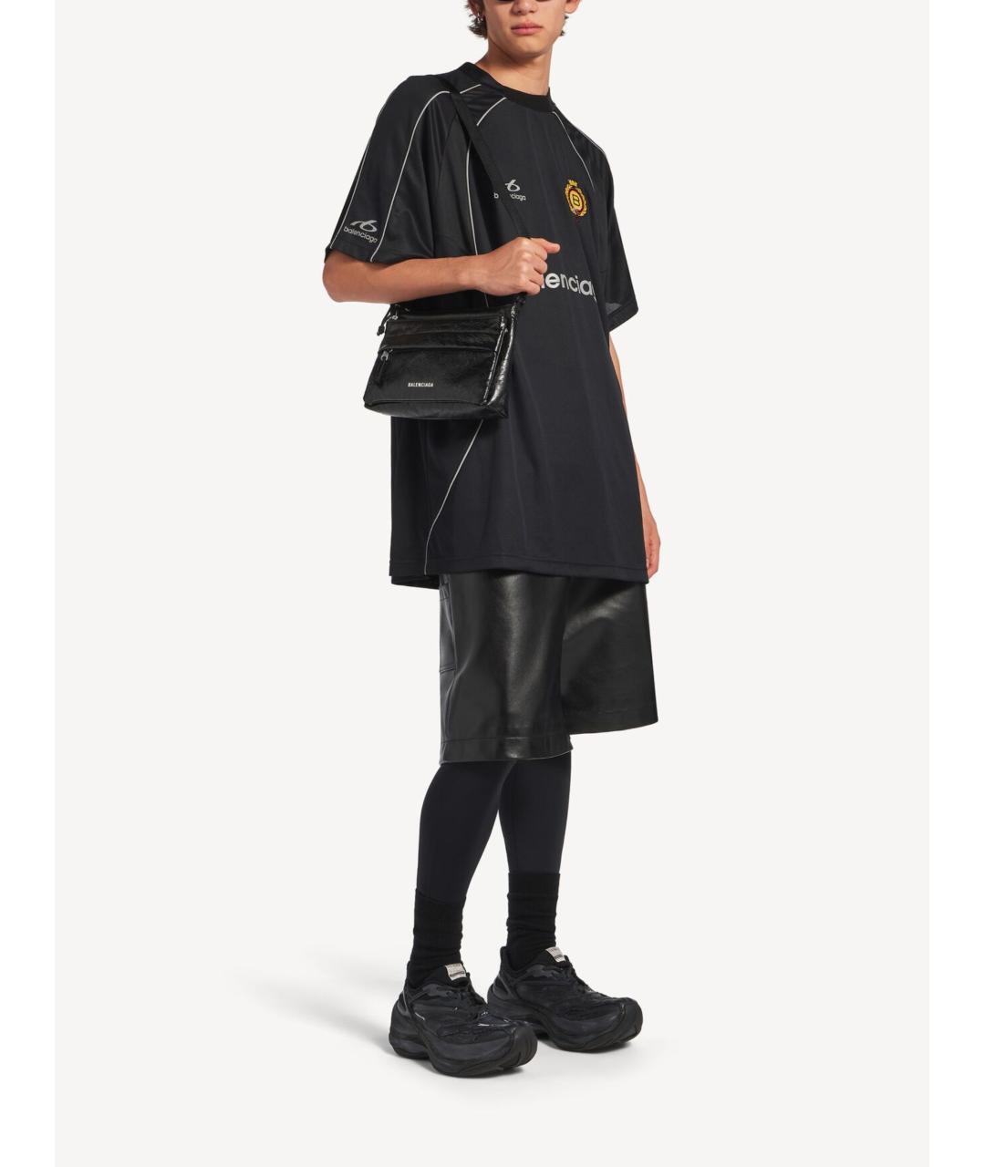 BALENCIAGA Черная кожаная сумка на плечо, фото 6