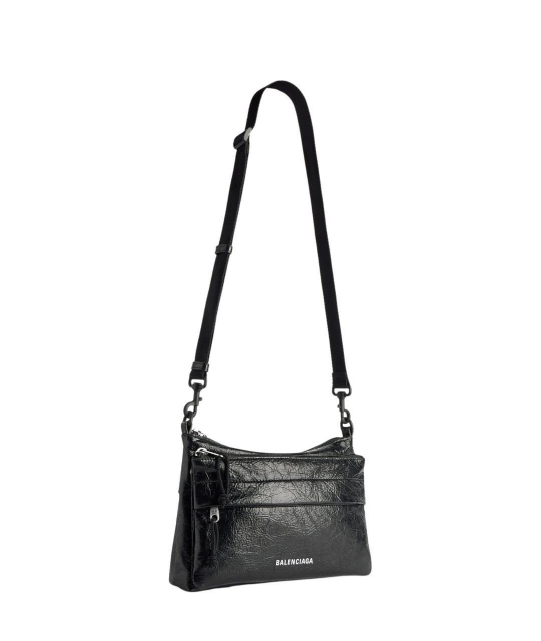 BALENCIAGA Черная кожаная сумка на плечо, фото 2